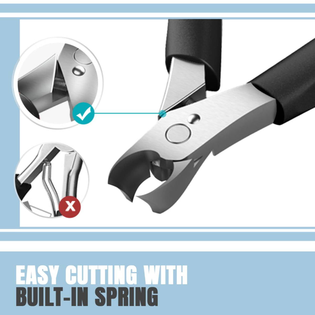 Toenail Clippers for Thick Nails - Heavy Duty Professional Thick & Ingrown Toe Nail Clipper for Men & Elderly, Large Toenail Scissors for Seniors/Mens/Women,Long Handle Safety Strong RONAVO(Black)