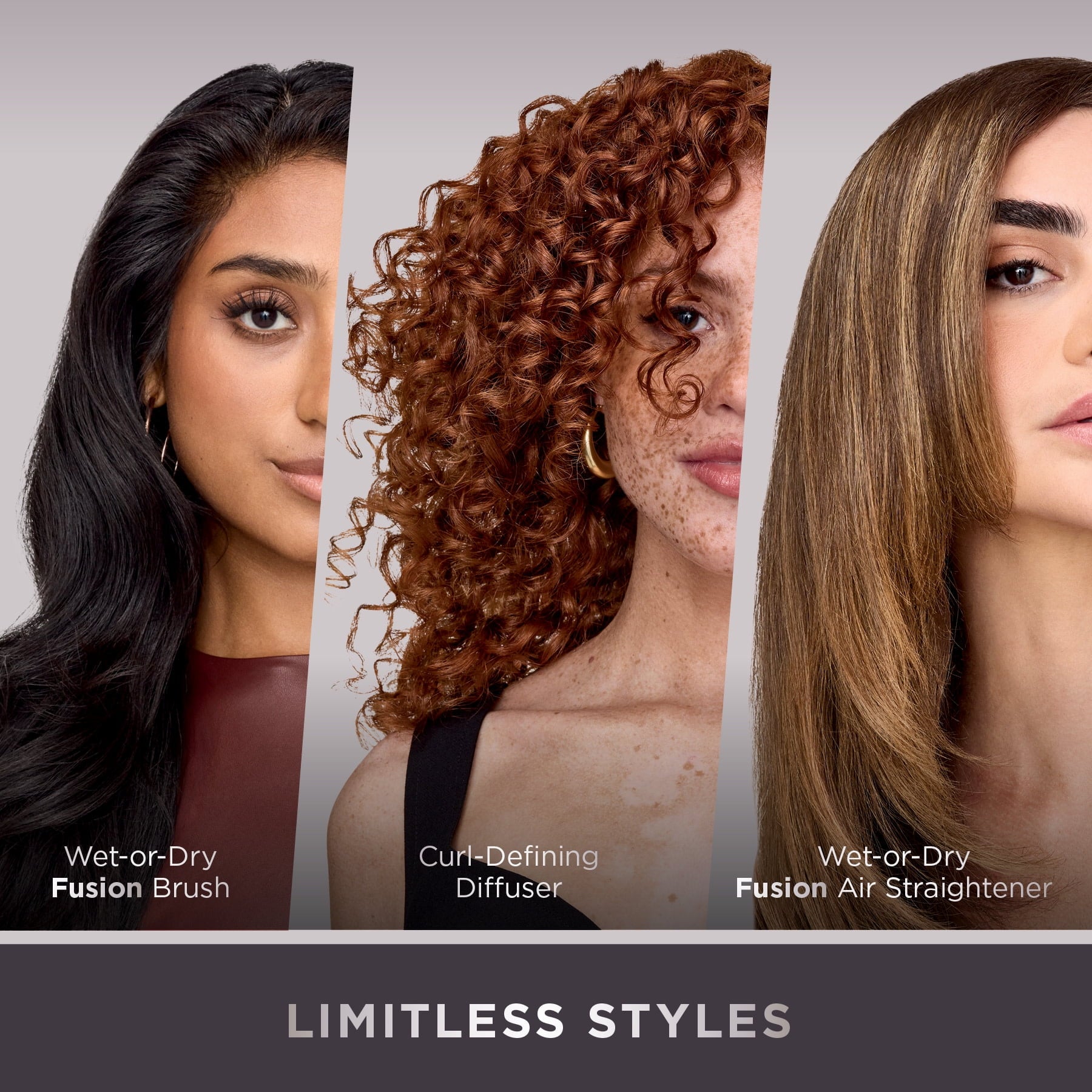 Shark FlexFusion Air & Ceramic System with Air Straightener, Metallic Mist HD641S