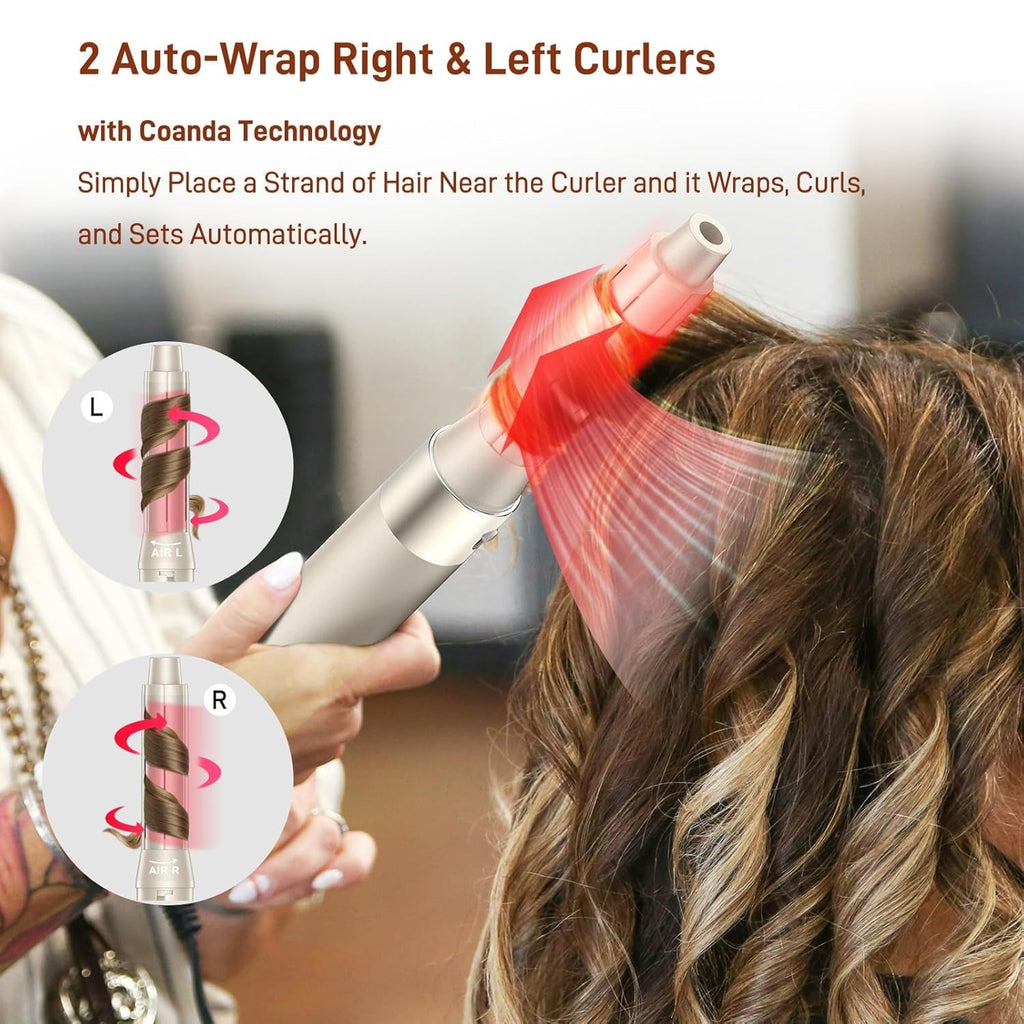 RACCOMB 5-in-1 Hot Air Styler, Hair Dryer & Styler with Negative Ion Technology, Frizz-Free Hair Styler Tool for Curling, Volumizing, Smoothing, No Heat Damage