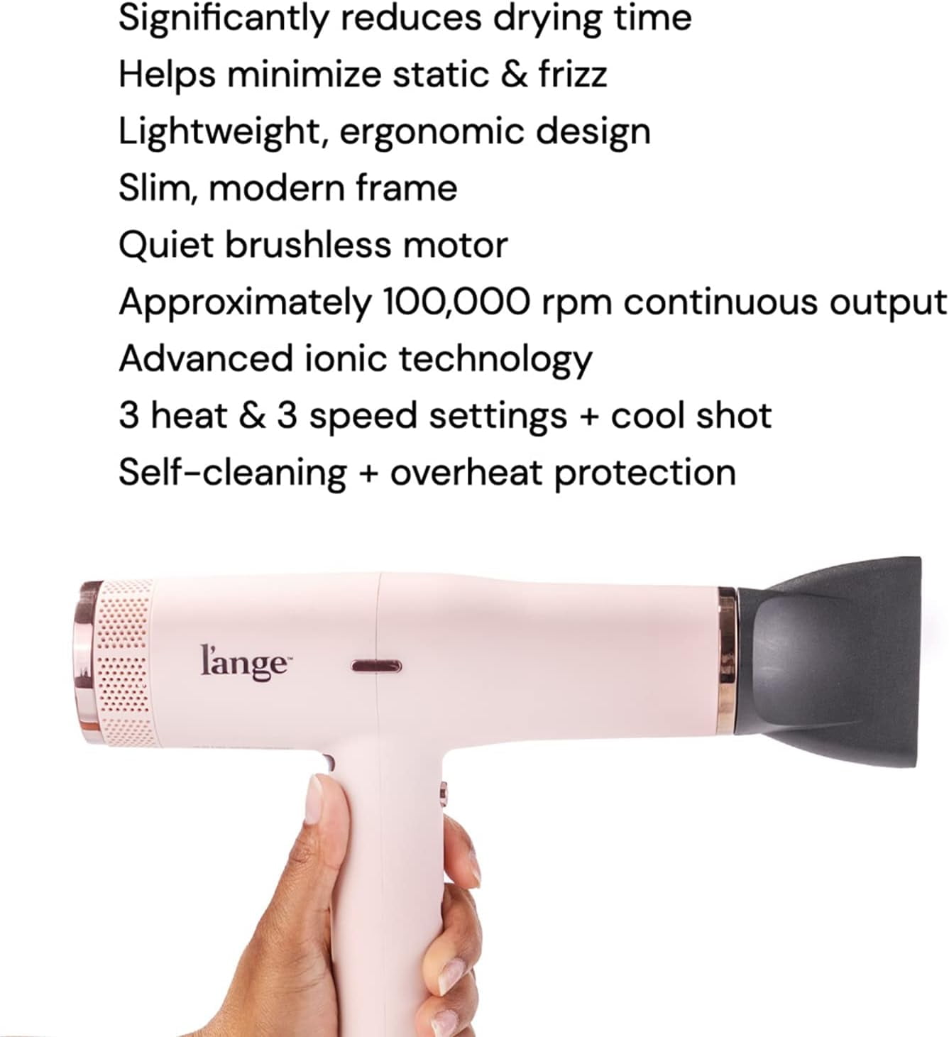 L'ange Hair Le Styliste Luxury Hair Dryer | Silent Brushless 1875W | 4X Faster Drying & 3 Settings