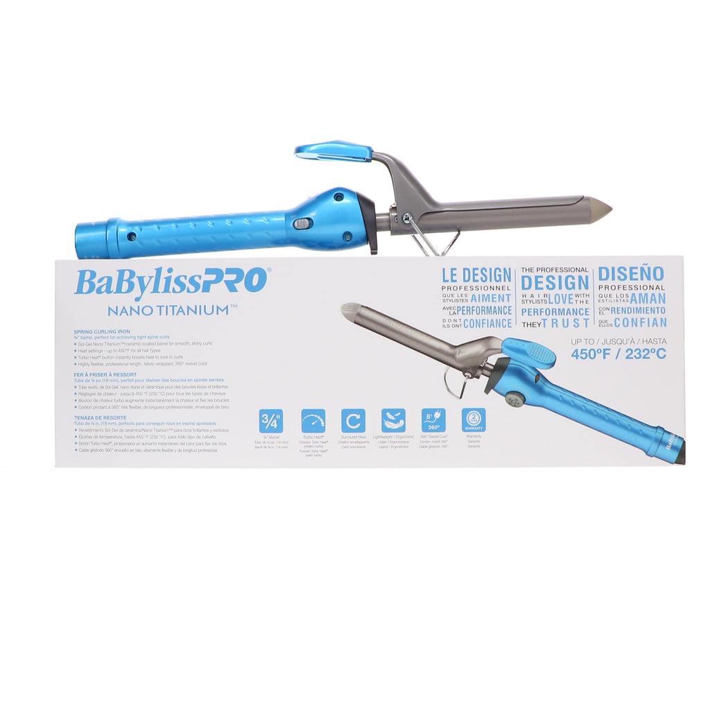 BaBylissPRO Nano Titanium Spring 3/4" Curling Iron