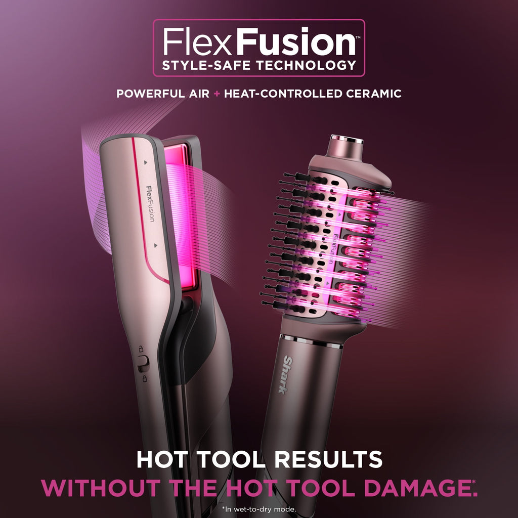 Shark FlexFusion Air & Ceramic System with Air Straightener, Metallic Mist HD641S