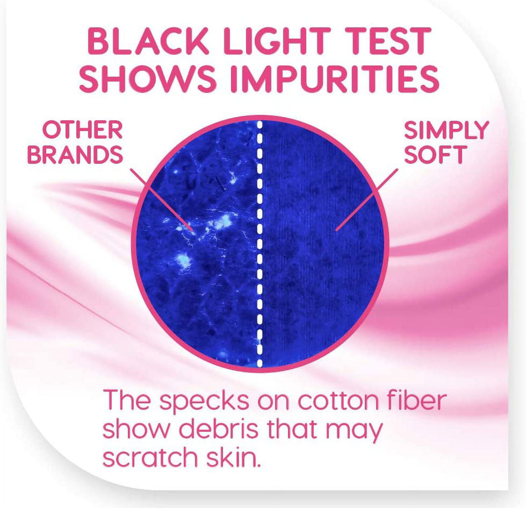 Simply Soft Cotton Rounds, 100% Cotton Absorbent and Textured Cotton Pads, Lint-Free, 300 Count