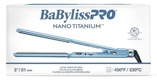 BaBylissPRO Nano Titanium 2" Ultra-Thin Flat Iron Hair Straightener