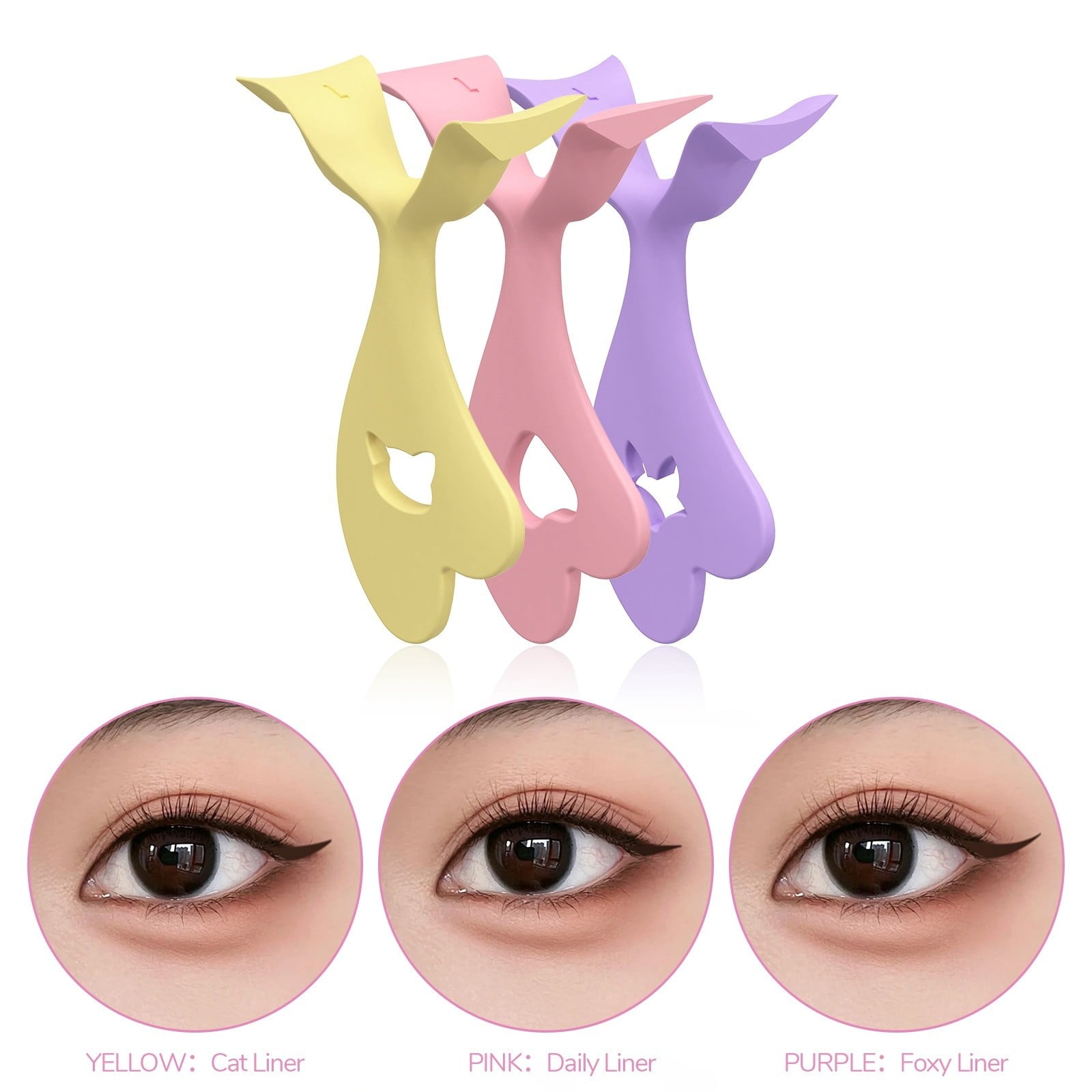 Eye Makeup Aid Tool Multifunctional Beauty Stamp Gadget for Effortless Winged Silicone Applicator Lazy Card Makeup Helper