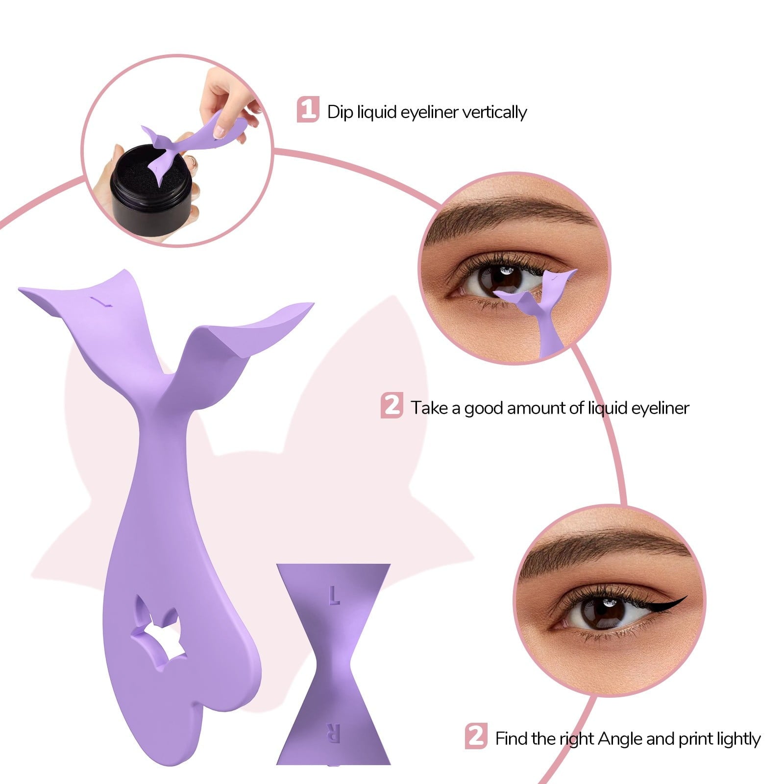 Eye Makeup Aid Tool Multifunctional Beauty Stamp Gadget for Effortless Winged Silicone Applicator Lazy Card Makeup Helper